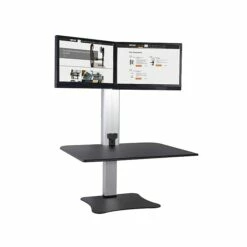 Victor Technology 28" W High Rise™ Electric Dual Monitor Standing Desk, Laminate Wood (DC450)