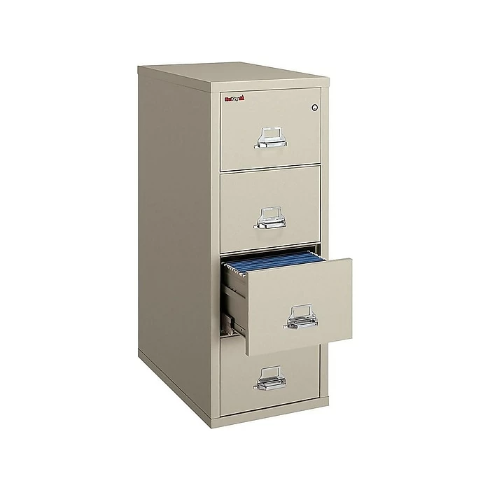 FireKing Classic 4-Drawer Vertical File Cabinet, Fire Resistant, Legal, Parchment, 31.56"D (4-2131-CPA) 4 FireKing Classic 4-Drawer Vertical File Cabinet, Fire Resistant, Legal, Parchment, 31.56"D (4-2131-CPA) - Image 2