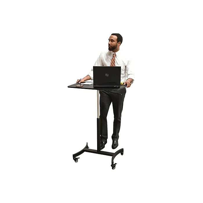 Victor Technology 28" W Mobile Adjustable Standing Desk, Laminate Wood (DC500) 6 Victor Technology 28" W Mobile Adjustable Standing Desk, Laminate Wood (DC500) - Image 4