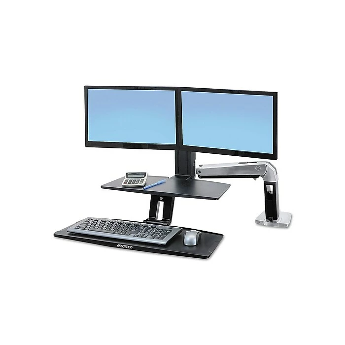 Ergotron WorkFit-A Dual Adjustable Desk, Aluminum (24-392-026) 4 Ergotron WorkFit-A Dual Adjustable Desk, Aluminum (24-392-026) - Image 2