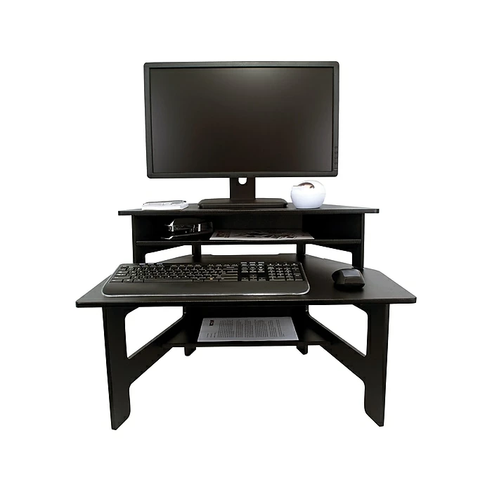 Victor Technology 28" W High Rise Standing Desk Converter, Laminate Wood (DC100) 6 Victor Technology 28" W High Rise Standing Desk Converter, Laminate Wood (DC100) - Image 4