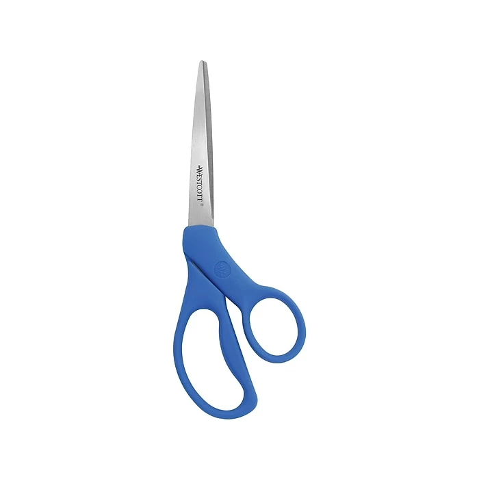 Westcott All Purpose Preferred 8" Stainless Steel Scissors, Pointed Tip, Blue (43218) 3 Westcott All Purpose Preferred 8" Stainless Steel Scissors, Pointed Tip, Blue (43218)