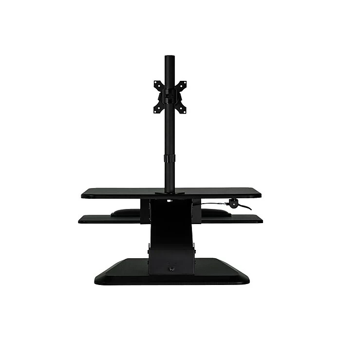 Mount-It! 26.75"W Adjustable Standing Desk Converter W/ Monitor Mount And Keyboard Tray, Plastic/Steel (MI-7913) 4 Mount-It! 26.75"W Adjustable Standing Desk Converter W/ Monitor Mount And Keyboard Tray, Plastic/Steel (MI-7913) - Image 2
