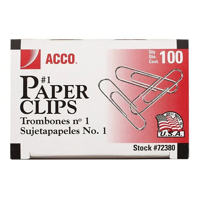 ACCO Economy #1 Paper Clips, Silver, 100/Box, 10 Boxes/Pack (A7072380) 4 ACCO Economy #1 Paper Clips, Silver, 100/Box, 10 Boxes/Pack (A7072380) - Image 2