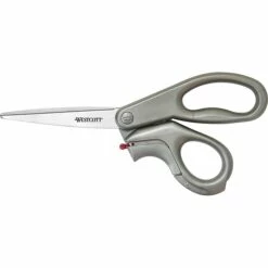 Westcott E-Z Open 8" Stainless Steel Multi-Purpose Scissors, Pointed Tip, Gray (13227)