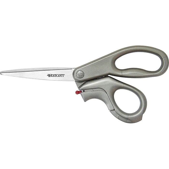 Westcott E-Z Open 8" Stainless Steel Multi-Purpose Scissors, Pointed Tip, Gray (13227) 3 Westcott E-Z Open 8" Stainless Steel Multi-Purpose Scissors, Pointed Tip, Gray (13227)