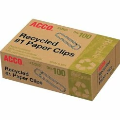ACCO Recycled Paper Clips, #1, Silver, 100/Box, 10 Boxes/Pack (A7072365A) 7 ACCO Recycled Paper Clips, #1, Silver, 100/Box, 10 Boxes/Pack (A7072365A) -STAPLES Sales sp43804586 sc7