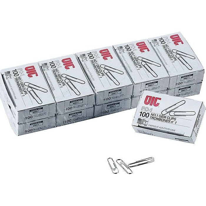 Officemate Gem Paper Clips, #1, Silver, 100/Box (99911) 5 Officemate Gem Paper Clips, #1, Silver, 100/Box (99911) - Image 3