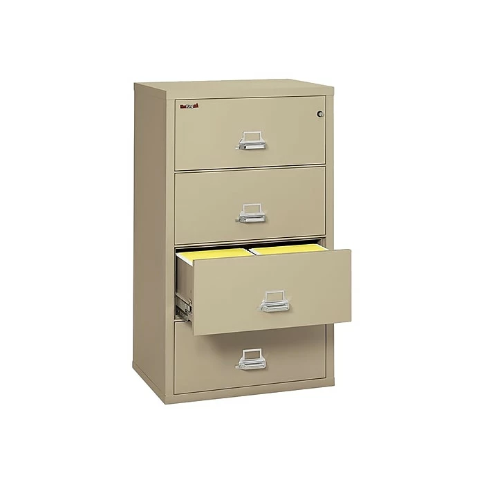 FireKing Classic 4-Drawer Lateral File Cabinet, Fire Resistant, Letter/Legal, Beige, 31.19"W (4-3122-CPA) 5 FireKing Classic 4-Drawer Lateral File Cabinet, Fire Resistant, Letter/Legal, Beige, 31.19"W (4-3122-CPA) - Image 3