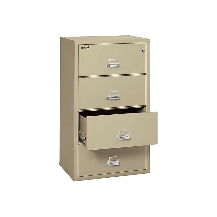 FireKing Classic 4-Drawer Lateral File Cabinet, Fire Resistant, Letter/Legal, Beige, 31.19"W (4-3122-CPA) 6 FireKing Classic 4-Drawer Lateral File Cabinet, Fire Resistant, Letter/Legal, Beige, 31.19"W (4-3122-CPA) - Image 4
