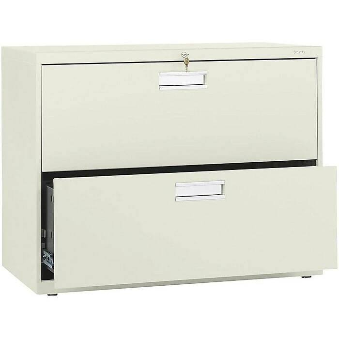 HON Brigade 600 Series 2-Drawer Lateral File Cabinet, Locking, Letter/Legal, Putty/Beige, 36"W (H682.L.L) 5 HON Brigade 600 Series 2-Drawer Lateral File Cabinet, Locking, Letter/Legal, Putty/Beige, 36"W (H682.L.L) - Image 3