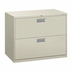HON Brigade 600 Series 2-Drawer Lateral File Cabinet, Locking, Letter/Legal, Gray, 36"W (HON682LQ)