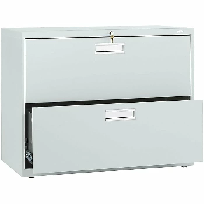 HON Brigade 600 Series 2-Drawer Lateral File Cabinet, Locking, Letter/Legal, Gray, 36"W (HON682LQ) 6 HON Brigade 600 Series 2-Drawer Lateral File Cabinet, Locking, Letter/Legal, Gray, 36"W (HON682LQ) - Image 4