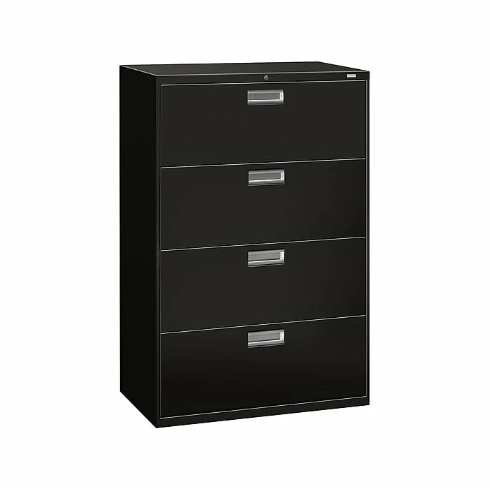 HON Brigade 600 Series 4-Drawer Lateral File Cabinet, Locking, Letter/Legal, Black, 36"W (H684.L.P) 3 HON Brigade 600 Series 4-Drawer Lateral File Cabinet, Locking, Letter/Legal, Black, 36"W (H684.L.P)