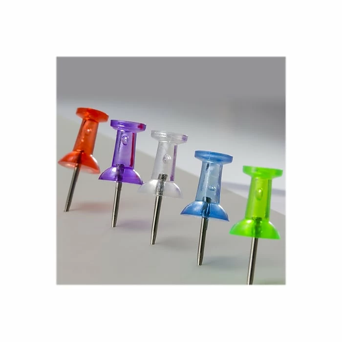 Officemate Push Pins, Translucent Assorted Colors, 200/Tub (35710) 5 Officemate Push Pins, Translucent Assorted Colors, 200/Tub (35710) - Image 3