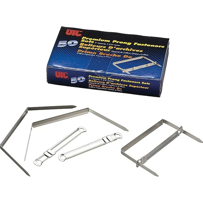 Officemate Premium Prong Fasteners, Silver, 50/Box (99711) 4 Officemate Premium Prong Fasteners, Silver, 50/Box (99711) - Image 2