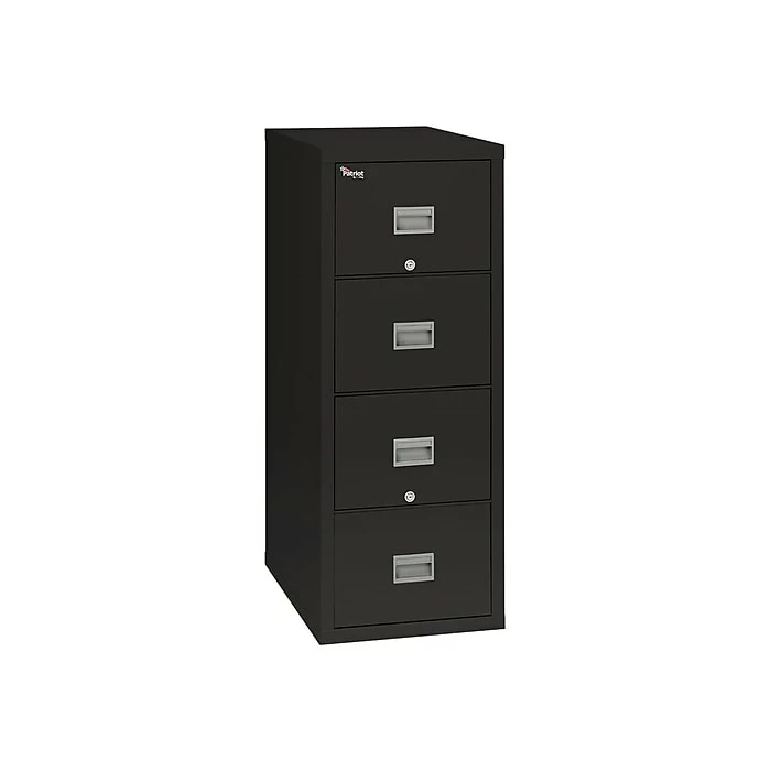 FireKing Patriot 4-Drawer Vertical File Cabinet, Fire Resistant, Letter/Legal, Black, 25"D (4P1825-CBL) 3 FireKing Patriot 4-Drawer Vertical File Cabinet, Fire Resistant, Letter/Legal, Black, 25"D (4P1825-CBL)