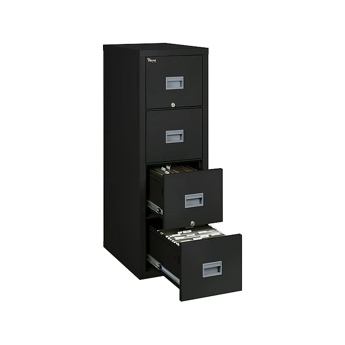FireKing Patriot 4-Drawer Vertical File Cabinet, Fire Resistant, Letter/Legal, Black, 25"D (4P1825-CBL) 4 FireKing Patriot 4-Drawer Vertical File Cabinet, Fire Resistant, Letter/Legal, Black, 25"D (4P1825-CBL) - Image 2
