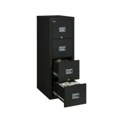 FireKing Patriot 4-Drawer Vertical File Cabinet, Fire Resistant, Letter/Legal, Black, 25"D INSIDE (4P1825-CBL) -STAPLES Sales sp43814945 sc7