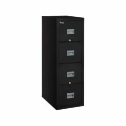 FireKing Patriot 4-Drawer Vertical File Cabinet, Fire Resistant, Legal, Black, 31.56"D (4P2131-CBL)