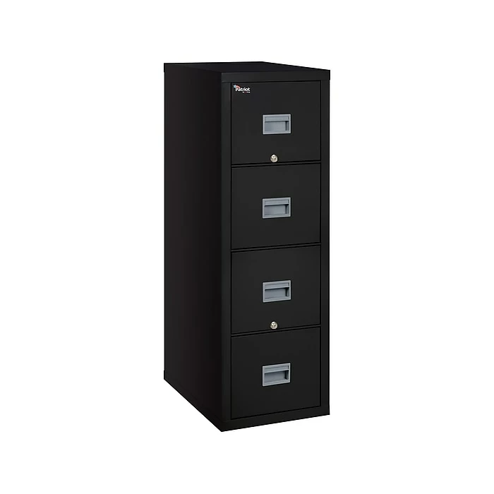 FireKing Patriot 4-Drawer Vertical File Cabinet, Fire Resistant, Legal, Black, 31.56"D (4P2131-CBL) 3 FireKing Patriot 4-Drawer Vertical File Cabinet, Fire Resistant, Legal, Black, 31.56"D (4P2131-CBL)