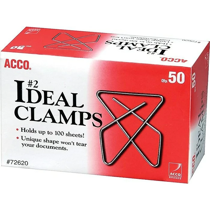 ACCO Ideal Butterfly Clamps, Small, Silver, 50/Box (A7072620) 4 ACCO Ideal Butterfly Clamps, Small, Silver, 50/Box (A7072620) - Image 2