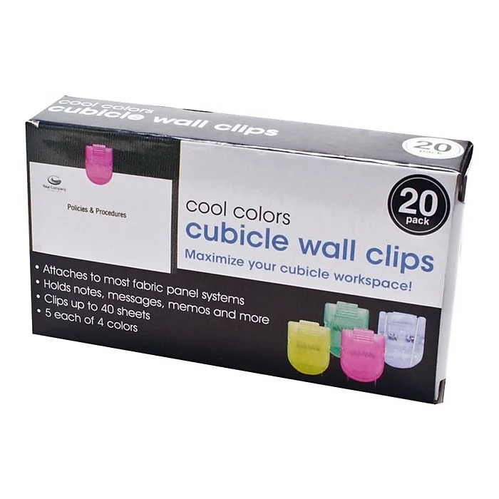 Advantus Panel Wall Cubicle Clips, Assorted Cool Colors, 20/Box (75307) 5 Advantus Panel Wall Cubicle Clips, Assorted Cool Colors, 20/Box (75307) - Image 3