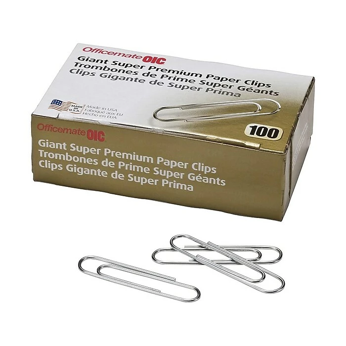 OfficeMate Super Premium Jumbo Paper Clips, Silver, 100 Clips/Box, 10 Boxes/Pack (99907) 3 OfficeMate Super Premium Jumbo Paper Clips, Silver, 100 Clips/Box, 10 Boxes/Pack (99907)