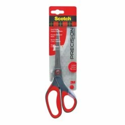 Scotch™ Precision 8" Stainless Steel, Multi-Purpose Heavy Duty Scissors, Sharp Tip, Red/Dark Gray (1448)