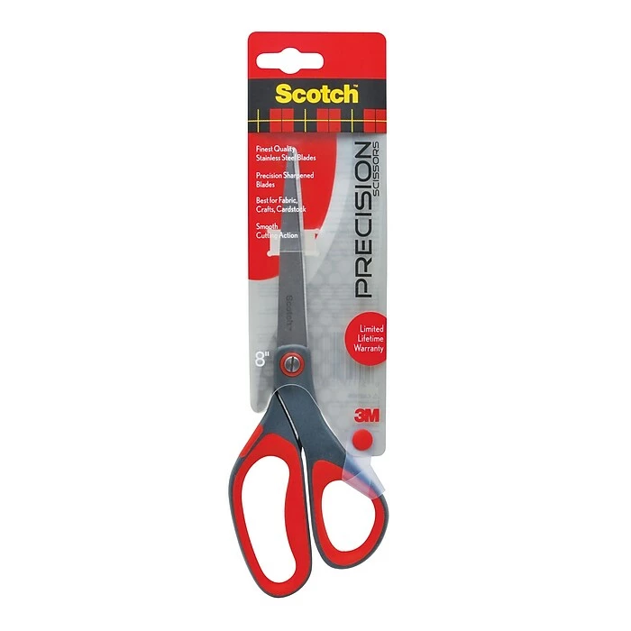 Scotch™ Precision 8" Stainless Steel, Multi-Purpose Heavy Duty Scissors, Sharp Tip, Red/Dark Gray (1448) 3 Scotch™ Precision 8" Stainless Steel, Multi-Purpose Heavy Duty Scissors, Sharp Tip, Red/Dark Gray (1448)
