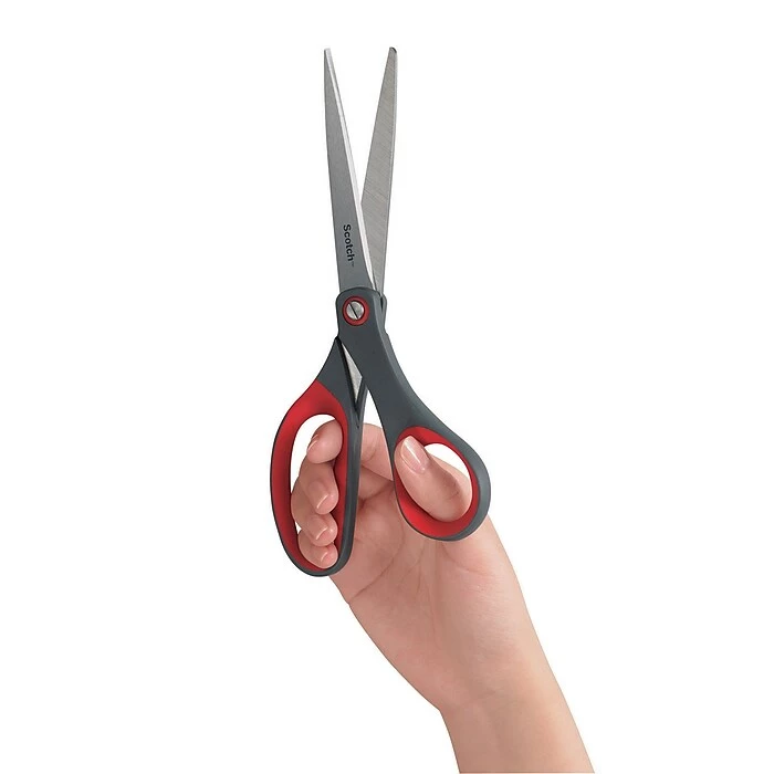 Scotch™ Precision 8" Stainless Steel, Multi-Purpose Heavy Duty Scissors, Sharp Tip, Red/Dark Gray (1448) 4 Scotch™ Precision 8" Stainless Steel, Multi-Purpose Heavy Duty Scissors, Sharp Tip, Red/Dark Gray (1448) - Image 2