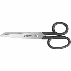 Westcott® All Purpose Kleencut® 7" Stainless Steel Scissors, Pointed Tip, Black (19017)