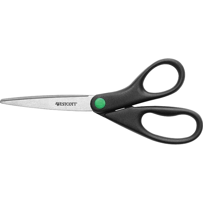Westcott KleenEarth 8" Stainless Steel Standard Scissors, Pointed Tip, Black (41418/13039) 3 Westcott KleenEarth 8" Stainless Steel Standard Scissors, Pointed Tip, Black (41418/13039)