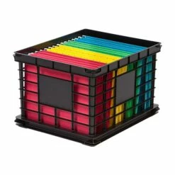 Iris SC-LL Plastic Crates, Letter/Legal Size, Black, 3/Pack (200304)