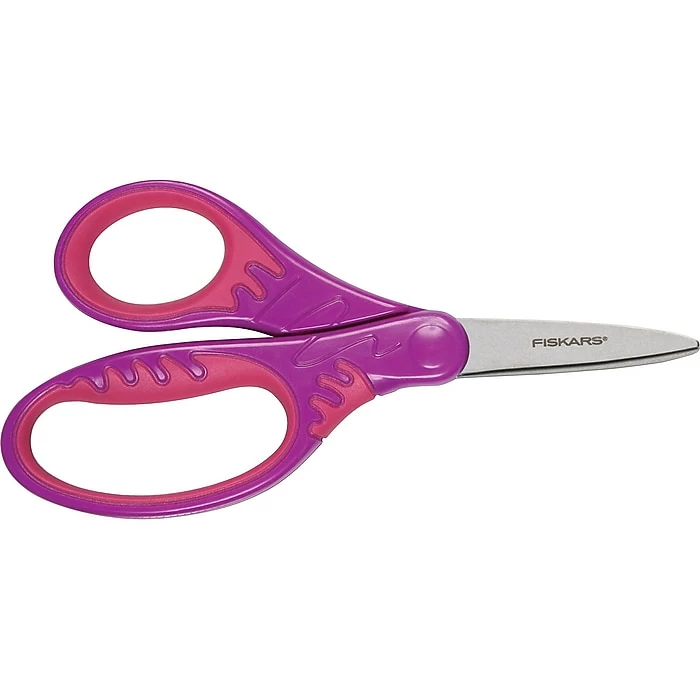 Fiskars Softgrip 5" Stainless Steel Kid's Scissors, Pointed Tip, Assorted Colors (194230-1001) 4 Fiskars Softgrip 5" Stainless Steel Kid's Scissors, Pointed Tip, Assorted Colors (194230-1001) - Image 2
