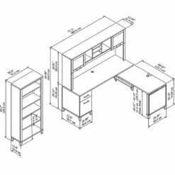 Bush Furniture Somerset 72W 3 Position Sit To Stand L Shaped Desk With Hutch And Bookcase, Maple Cross (SET017MC) 14 Bush Furniture Somerset 72W 3 Position Sit To Stand L Shaped Desk With Hutch And Bookcase, Maple Cross (SET017MC) -STAPLES Sales sp45060388 sc7