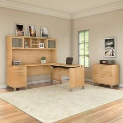 Bush Furniture Somerset 72W 3 Position Sit To Stand L Shaped Desk With Hutch And File Cabinet, Maple Cross (SET016MC) 15 Bush Furniture Somerset 72W 3 Position Sit To Stand L Shaped Desk With Hutch And File Cabinet, Maple Cross (SET016MC) -STAPLES Sales sp45060417 sc7