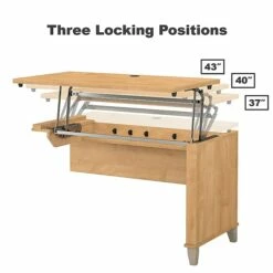 Bush Furniture Somerset 72W 3 Position Sit To Stand L Shaped Desk With Hutch, Maple Cross (SET015MC) -STAPLES Sales sp45060454 sc7