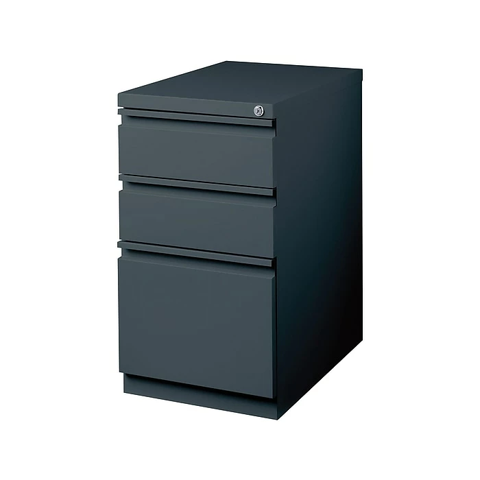 Staples 3-Drawer Vertical File Cabinet, Mobile/Pedestal, Letter, Charcoal, 19.88"D (26816D) 3 Staples 3-Drawer Vertical File Cabinet, Mobile/Pedestal, Letter, Charcoal, 19.88"D (26816D)