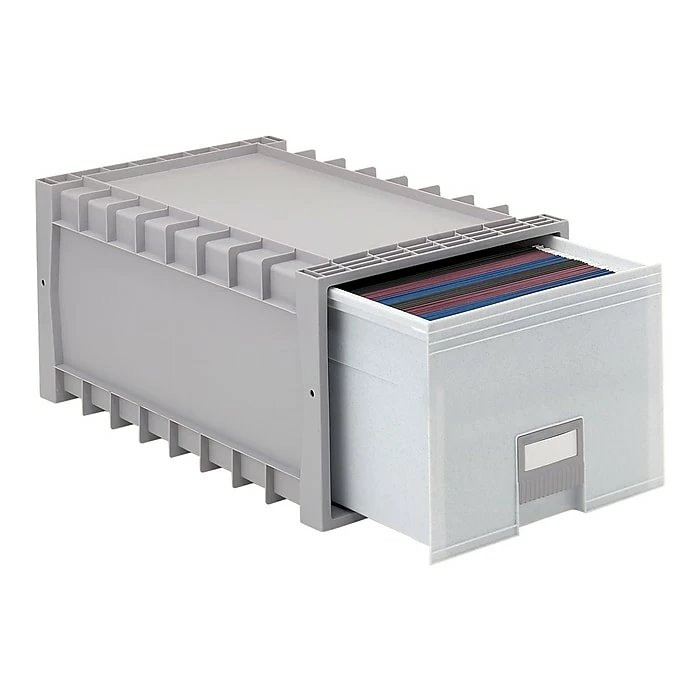 Storex Drawer Stackable Storage, Gray (61101U01C) 4 Storex Drawer Stackable Storage, Gray (61101U01C) - Image 2