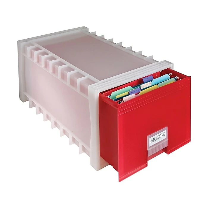 Storex Plastic Drawer, Letter/Legal Size, Red (61105U01C) 4 Storex Plastic Drawer, Letter/Legal Size, Red (61105U01C) - Image 2