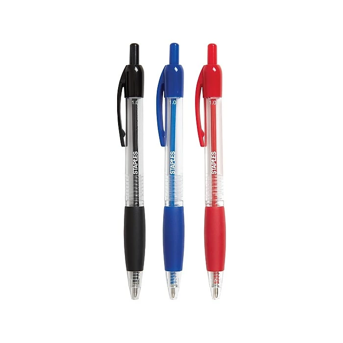 Staples Ballpoint Retractable Pens, Medium Point, Assorted Ink, 50/Pack (50371) 4 Staples Ballpoint Retractable Pens, Medium Point, Assorted Ink, 50/Pack (50371) - Image 2