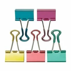 Staples Soft Grip 0.75" Binder Clips, Small, Assorted Colors, 18/Pack (13725)