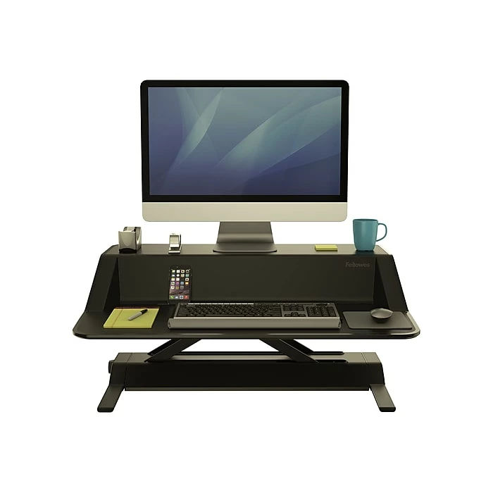 Fellowes Lotus 33" Standing Desk Converter, Black (0007901) 5 Fellowes Lotus 33" Standing Desk Converter, Black (0007901) - Image 3