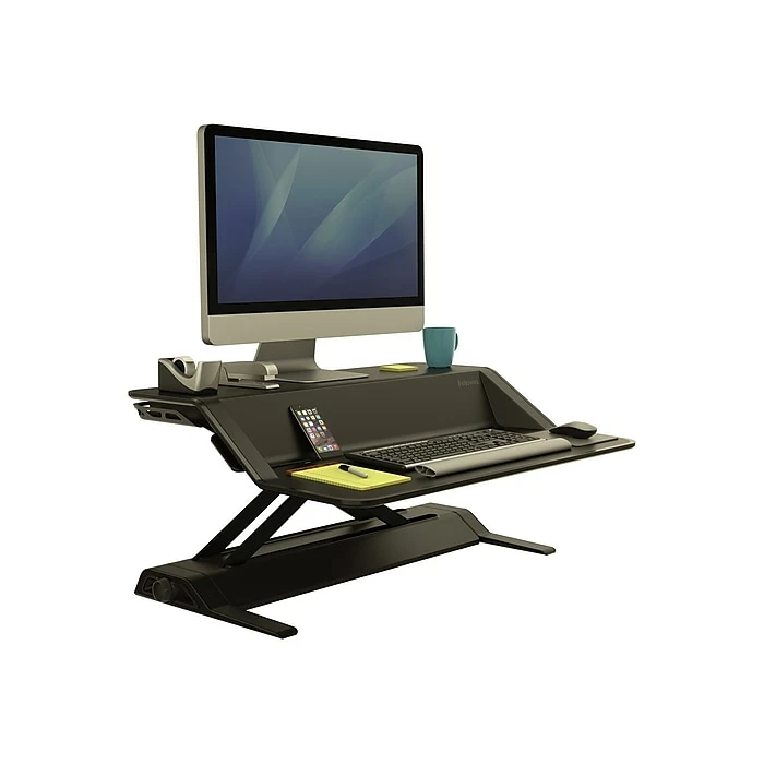 Fellowes Lotus 33" Standing Desk Converter, Black (0007901) 6 Fellowes Lotus 33" Standing Desk Converter, Black (0007901) - Image 4