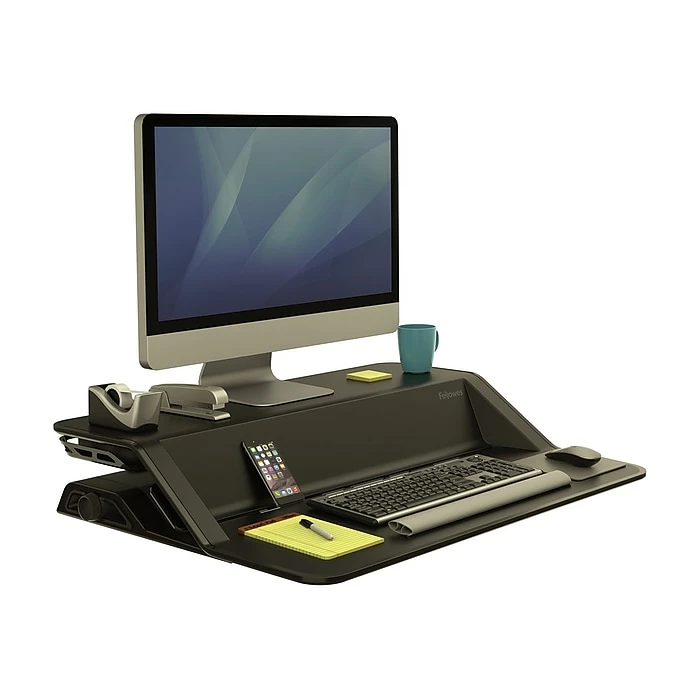 Fellowes Lotus 33" Standing Desk Converter, Black (0007901) 7 Fellowes Lotus 33" Standing Desk Converter, Black (0007901) - Image 5