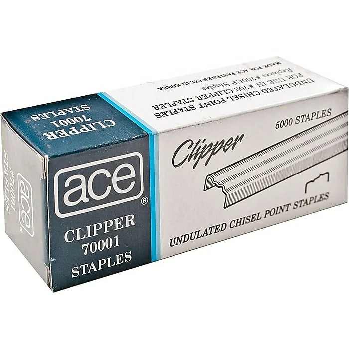 Ace Undulated Clipper Staples, 1/4" Leg Length, 5000 Staples/Box (70001) 4 Ace Undulated Clipper Staples, 1/4" Leg Length, 5000 Staples/Box (70001) - Image 2