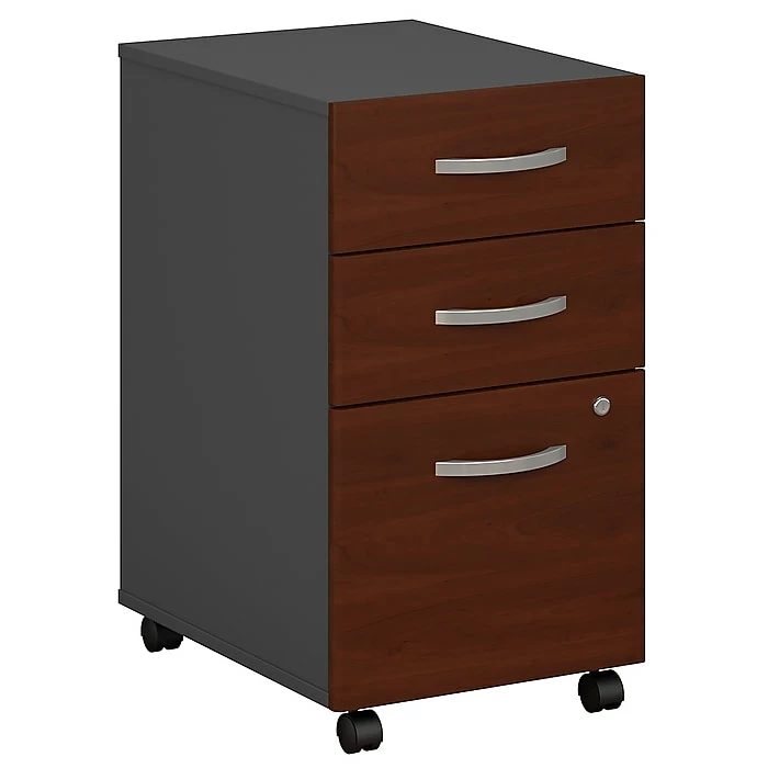Bush Business Furniture Westfield 3 Drawer Mobile File Cabinet, Hansen Cherry/Graphite Gray (WC24453SU) 3 Bush Business Furniture Westfield 3 Drawer Mobile File Cabinet, Hansen Cherry/Graphite Gray (WC24453SU)