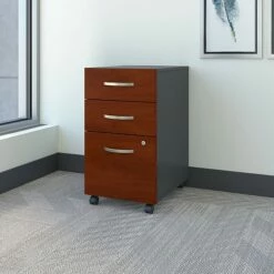 Bush Business Furniture Westfield 3 Drawer Mobile File Cabinet, Hansen Cherry/Graphite Gray (WC24453SU) 12 Bush Business Furniture Westfield 3 Drawer Mobile File Cabinet, Hansen Cherry/Graphite Gray (WC24453SU) -STAPLES Sales sp46632859 sc7