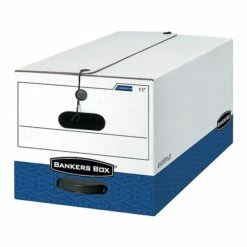 Bankers Box Heavy-Duty Corrugated File Storage Boxes, String & Button, Legal Size, White/Blue, 4/Carton (0001203) 8 Bankers Box Heavy-Duty Corrugated File Storage Boxes, String & Button, Legal Size, White/Blue, 4/Carton (0001203) -STAPLES Sales sp46777669 sc7 1